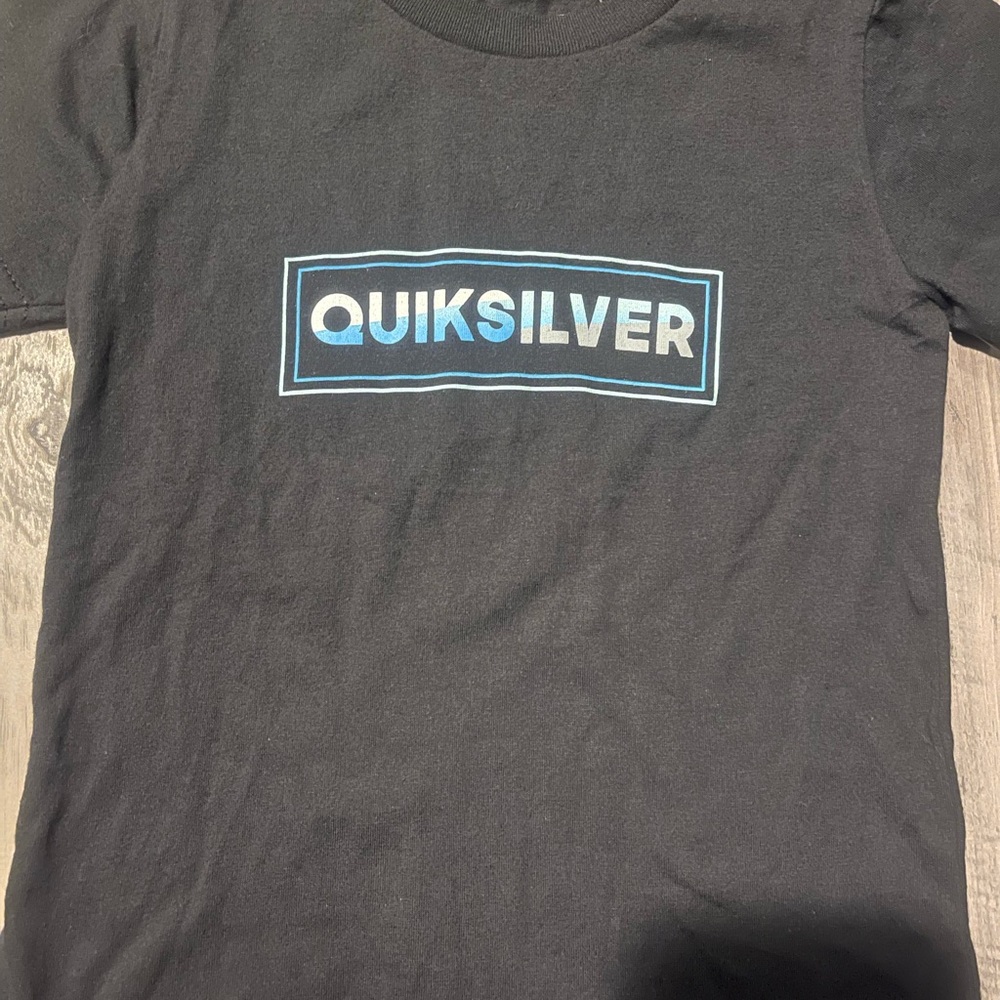 Quiksilver Black T-Shirt with Blue Logo
